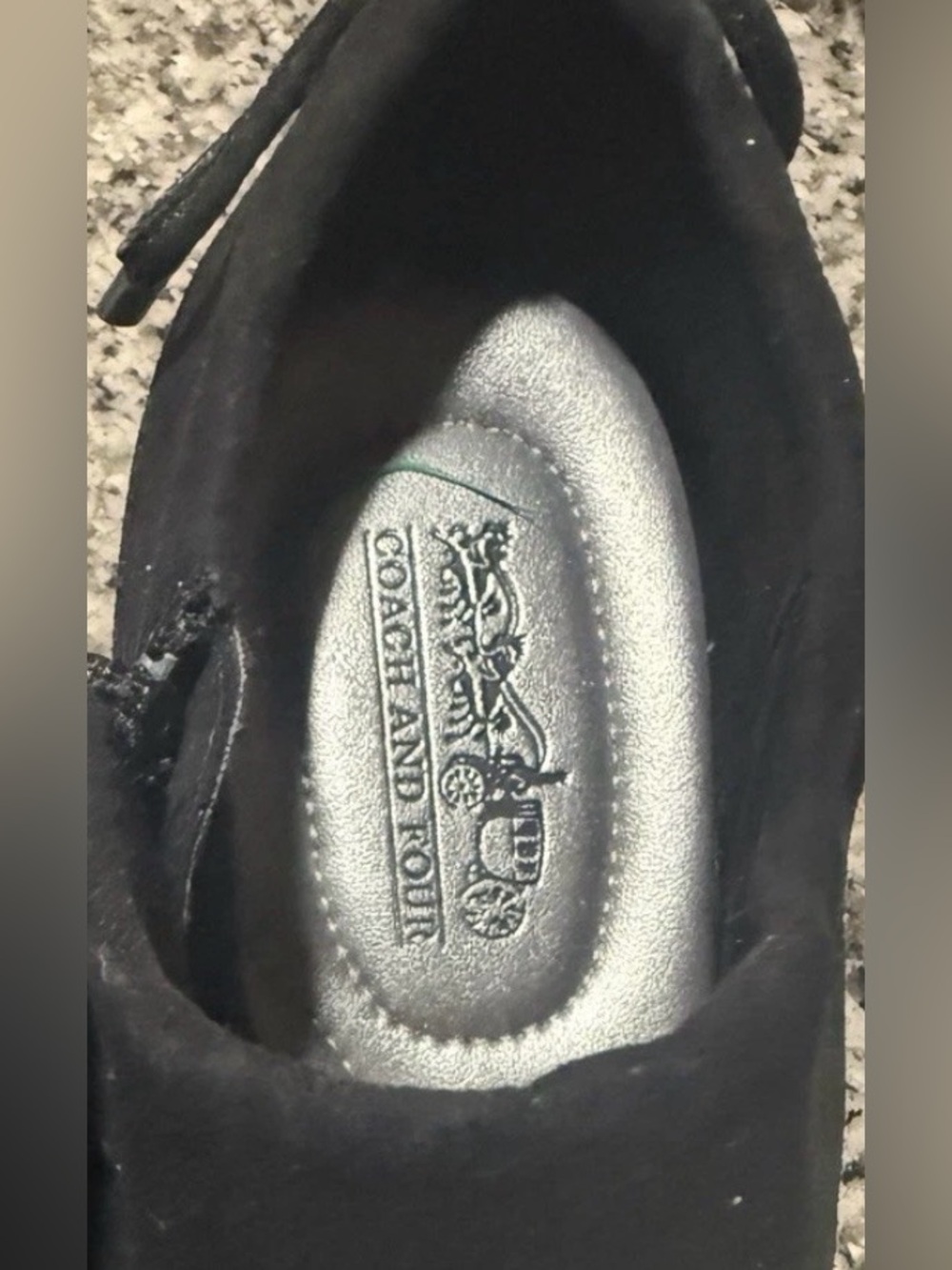 Coach Black Suede Slip-On Loafer with Embossed Insole